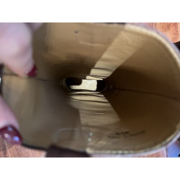 Vintage Brown Leather Harness Riding Boots Sz Women's 35.5 Made In Italy - Picture 12 of 14